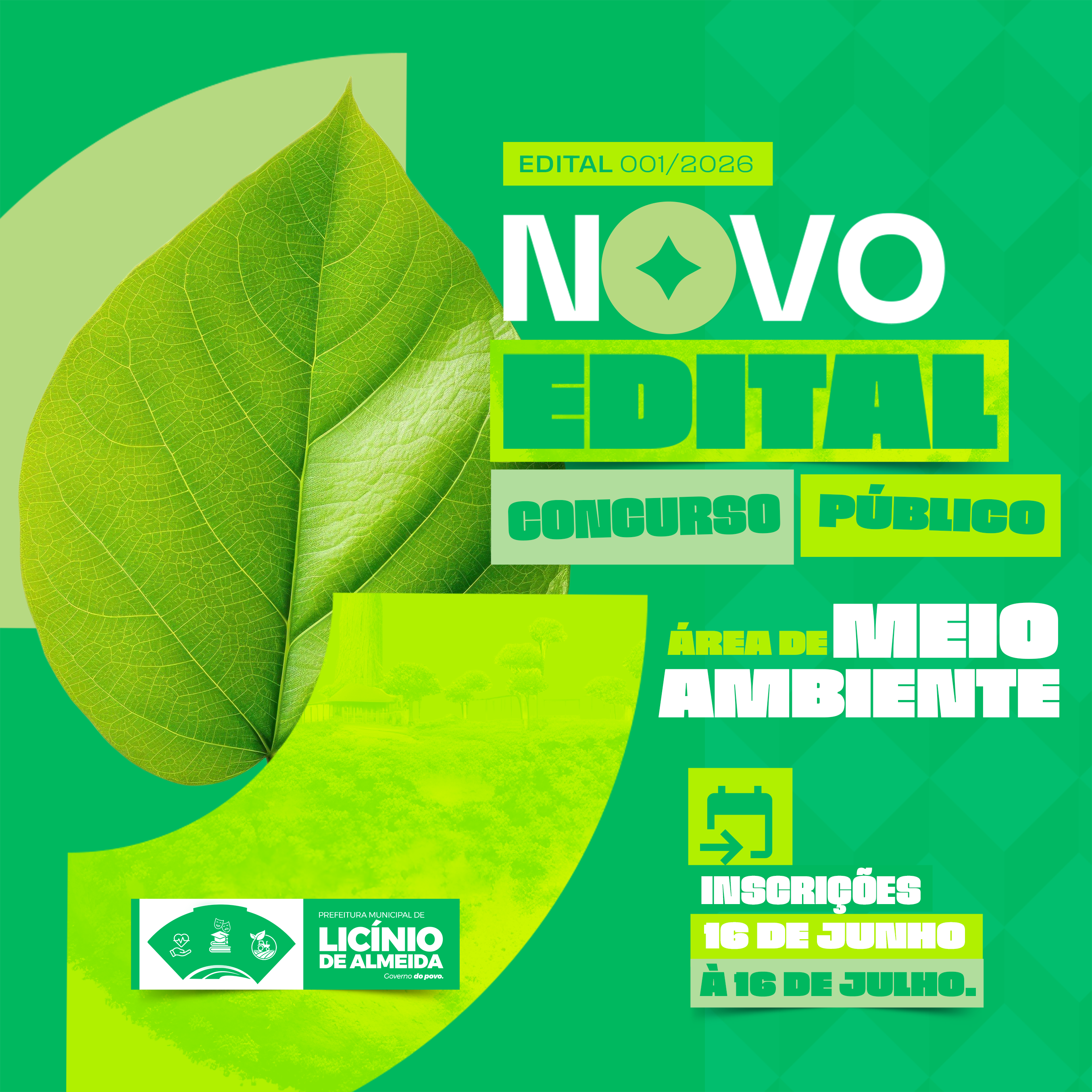 INSCRIÇÕES ABERTAS PARA CONCURSO PÚBLICO NA ÁREA AMBIENTAL
