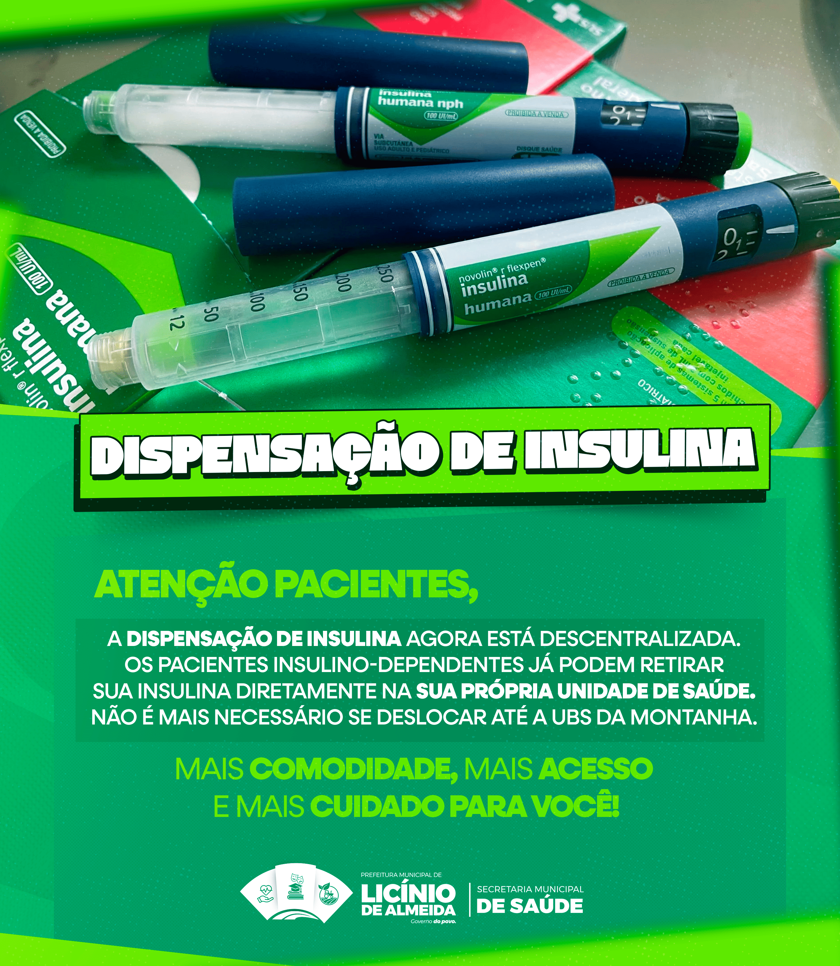 Dispensação de insulina nas Unidades de Saúde